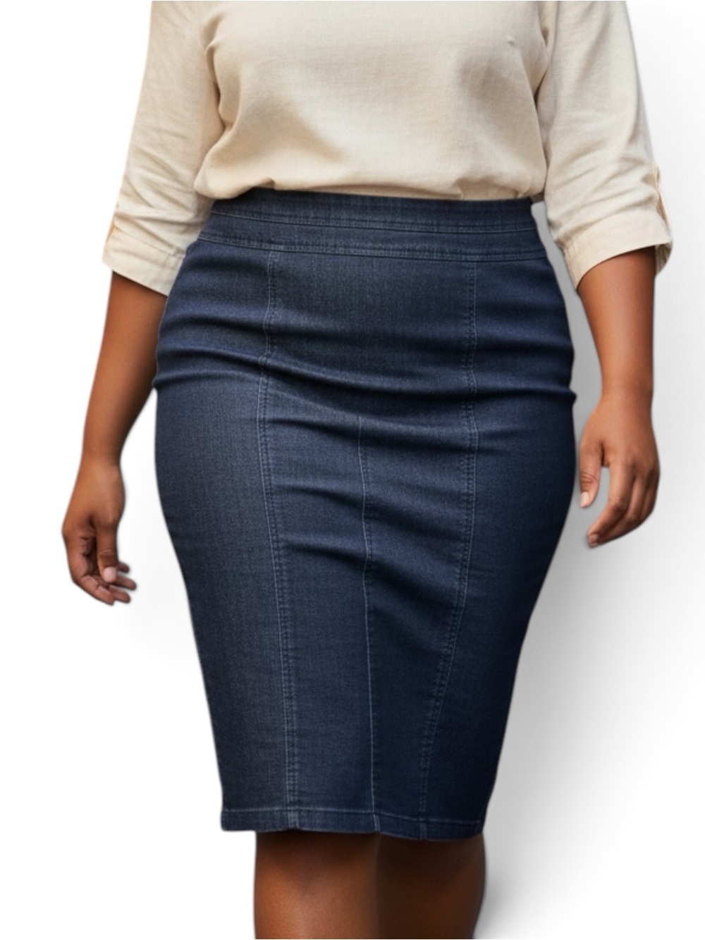 Classic Focus 2000 Dark Denim Skirt SZ 14 EUC Business Office Vintage